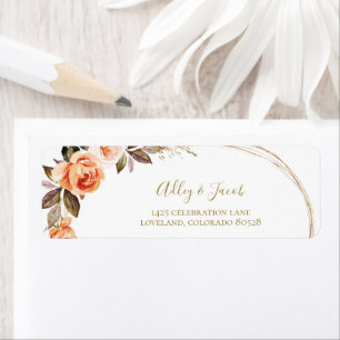 Boho Floral Fall Wedding Return Address Labels