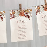 Boho Floral Fall Wedding Seating Chart Table Plan<br><div class="desc">Add a touch of autumn charm to your wedding reception with this beautiful modern bohemian seating chart. Featuring warm terracotta tones and lush fall foliage, this seating chart is sure to impress your guests. Easy to customise, this seating chart will help your guests find their seats with ease and add...</div>