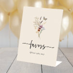 Boho Floral Favours Sign<br><div class="desc">Boho Floral Favours Sign. This stylish & elegant Boho Mimosa Bar Sign features gorgeous hand-painted watercolor wildflowers arranged in a lovely bouquet. Find matching items in the Boho Wildflower Bridal Shower Collection.</div>