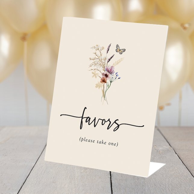 Boho Floral Favours Sign (Boho Floral Favors Sign
)