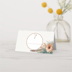 Boho Floral Feather Dreamcatcher Wedding Place Card