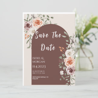 Boho Floral Fête Wedding Invitation Card