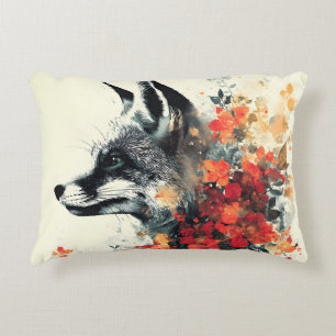 Boho Floral Fox Wildlife Nature Decorative Cushion