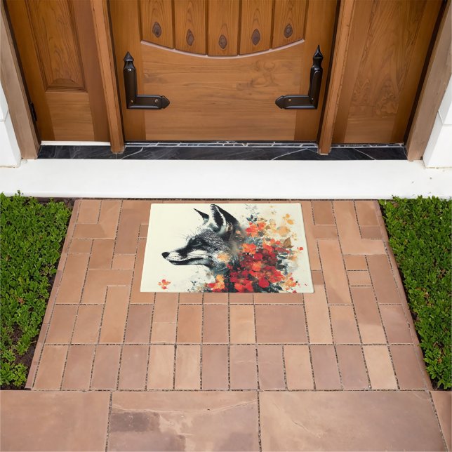 Boho Floral Fox Wildlife Nature Doormat (Outdoor)