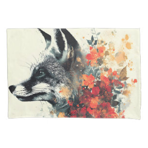 Boho Floral Fox Wildlife Nature Pillowcase