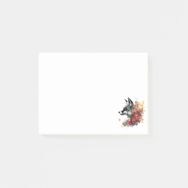 Boho Floral Fox Wildlife Nature Post-it Notes (Front)