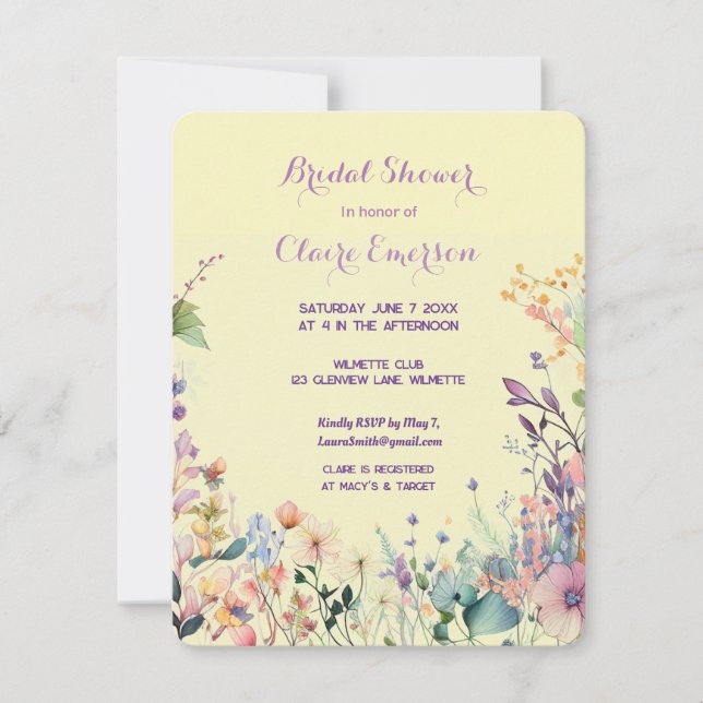 Boho floral frame invitation (Front)