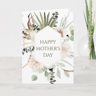 Boho Floral Frame Mother's Day Card