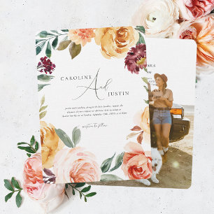 Boho Floral Garden   Photo Casual Wedding Invitation