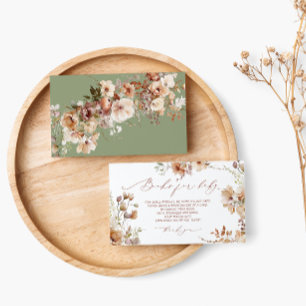 Boho Floral Gender Neutral Book Request Enclosure Card