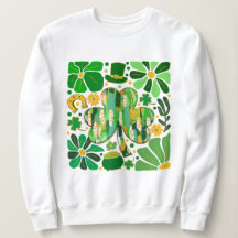 Boho Floral Glitter St Patrick Day Shamrock