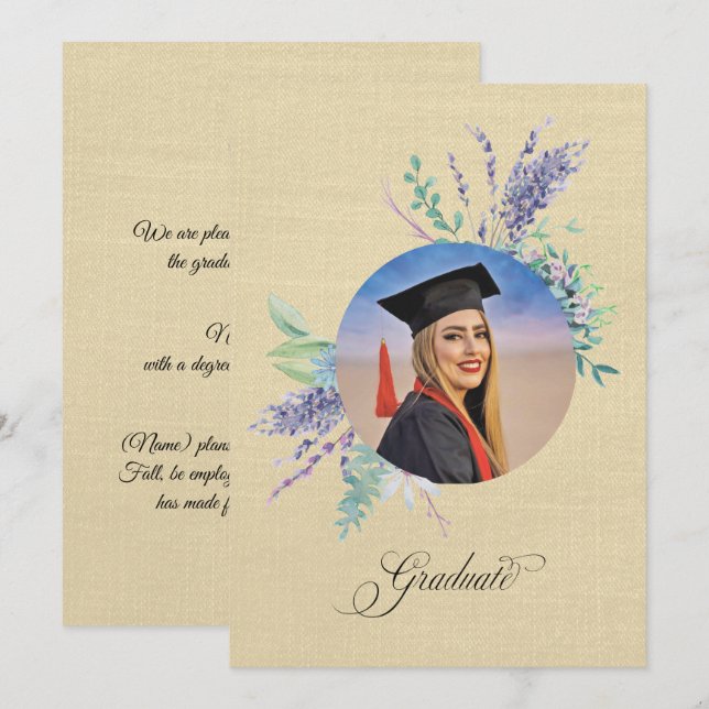 Boho Floral Graduation Announcement (Front/Back)