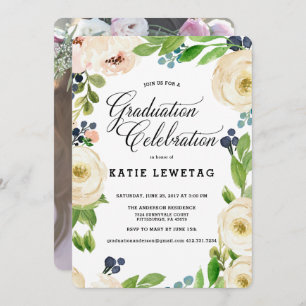 BOHO FLORAL GRADUATION PARTY INVITATION