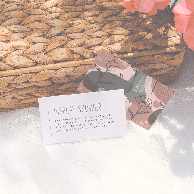 Boho Floral Green & Pink Bridal Shower Insert (Creator Uploaded)