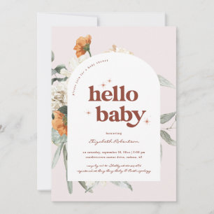 Boho Floral Greenery Botanical   Baby Shower Invitation