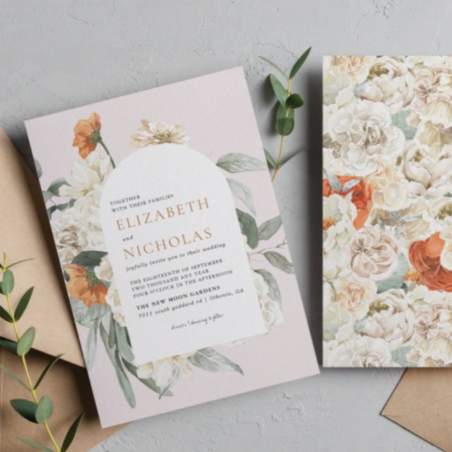 Boho Floral Greenery Botanical Wedding Invitation (Creator Uploaded)
