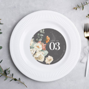 Boho Floral Greenery Wedding Table Number