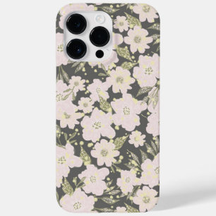 Boho Floral Grey Butter Yellow Pink Design Case-Mate iPhone 14 Pro Max Case