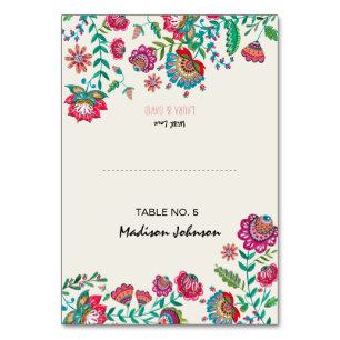 Boho Floral Guest name settings Place Card