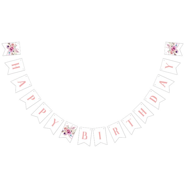 Boho Floral Happy Birthday Bunting (All)