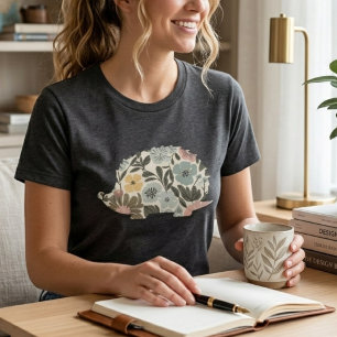 Boho Floral Hedgehog T-Shirt