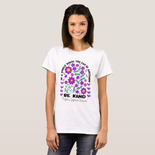 Boho Floral Hodgkin's Lymphoma Be Kind T-Shirt