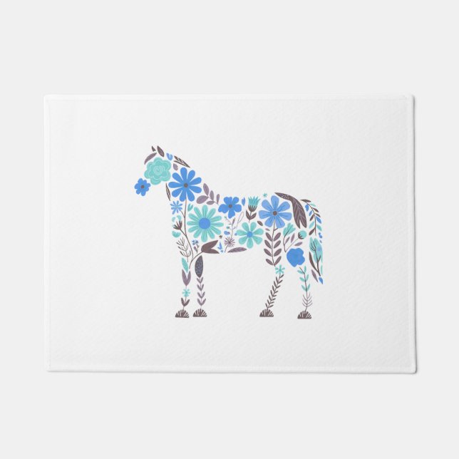 Boho Floral Horse Doormat (Front)