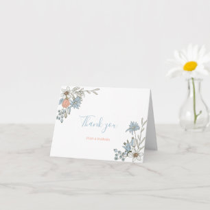 Boho Floral Illustration Thank you card