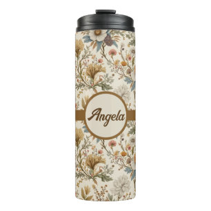 Boho Floral in Beige Thermal Tumbler