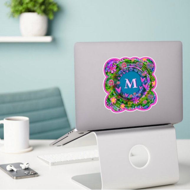 Boho Floral Initial For Her Inspirivity Sticker (Creator Uploaded)