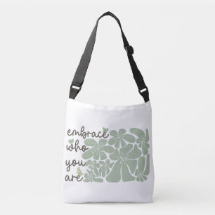 Boho Floral Inspirational Motivational Quotes Crossbody Bag
