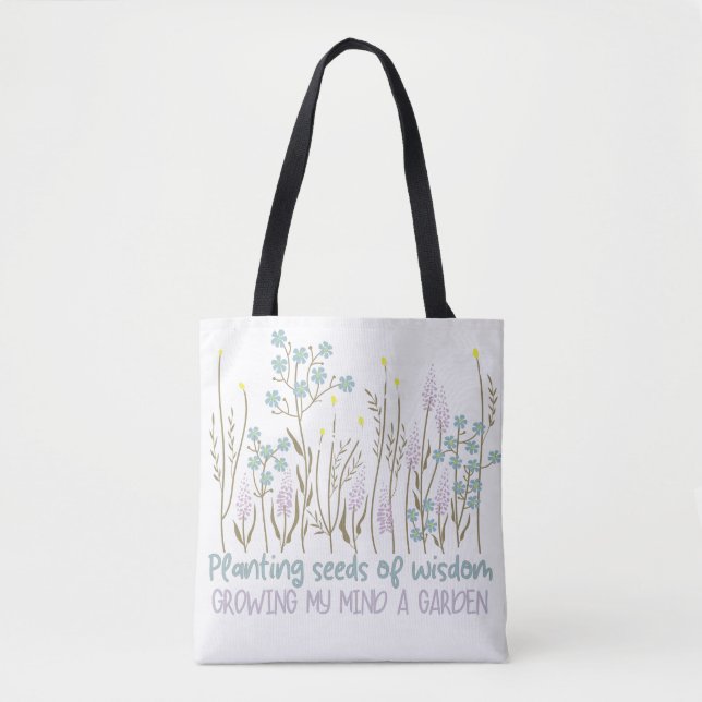Boho Floral Inspirational Quotes Boho Style Tote Bag (Front)