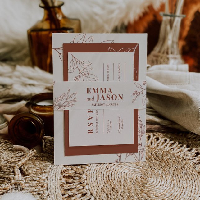 Boho Floral  Invitation Belly Band (Creator Uploaded)