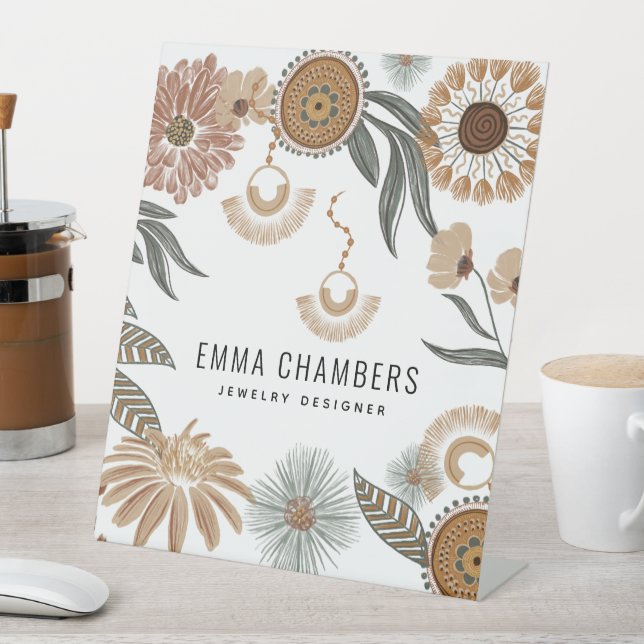 Boho Floral Jewellery Designer Pedestal Sign (In SItu)