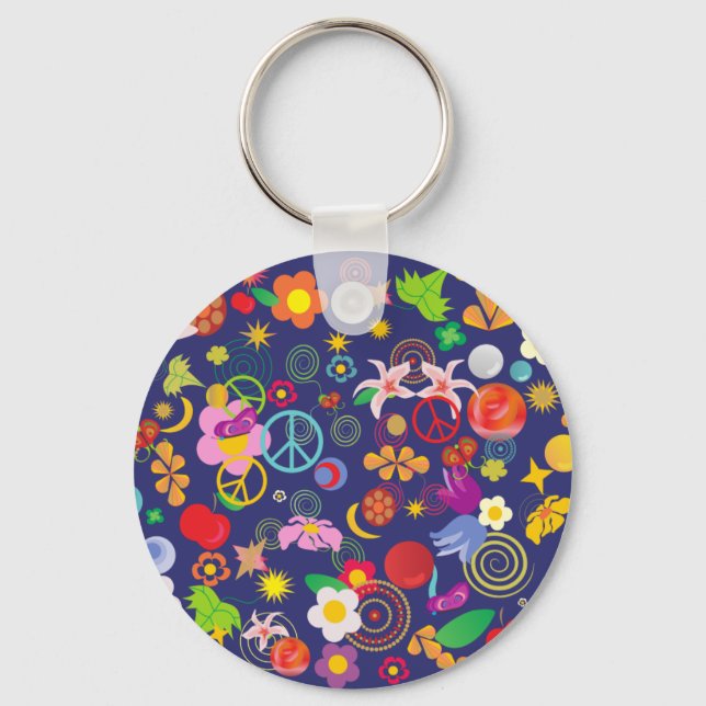 Boho floral key ring (Front)