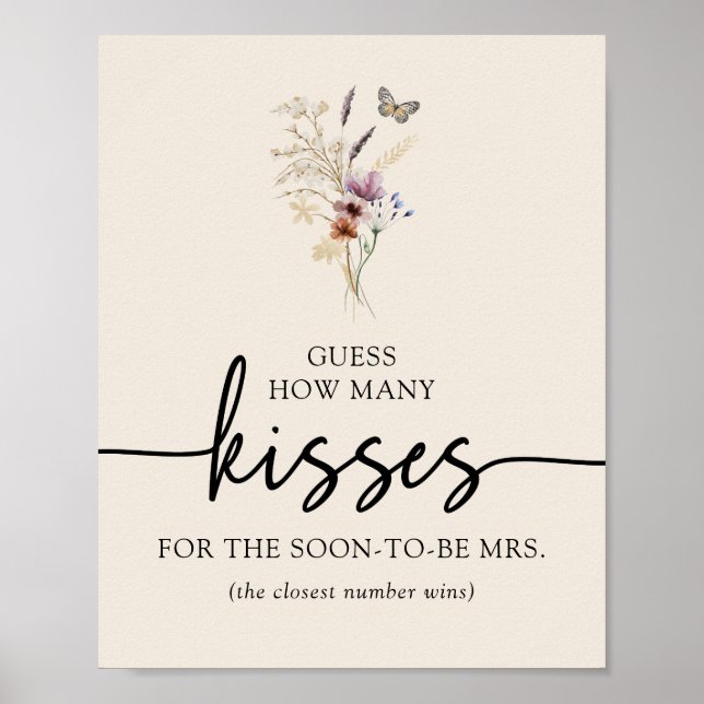 Boho Floral Kisses Poster (Front)