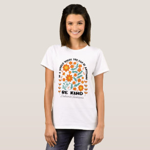 Boho Floral Leukaemia Be Kind T-Shirt