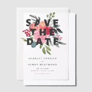 Boho Floral Line Art Terracotta Arch Save The Date Vellum Invitations