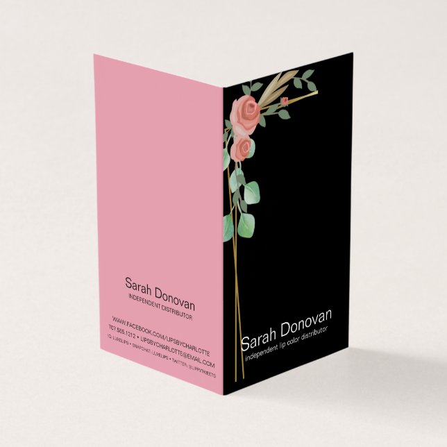Boho Floral Lip Product Distributor Tips & Tricks  Business Card (Outside)