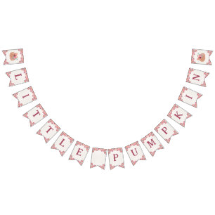 Boho Floral Little Pumpkin Birthday Bunting Banner
