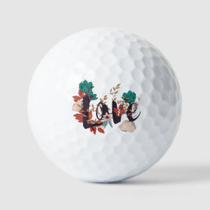 Boho Floral Love Graphic Trucker Hat Golf Balls