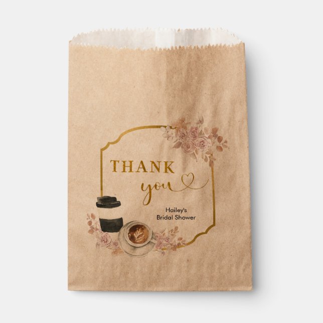Boho Floral Love is Brewing Coffee Favour Bags (Front)
