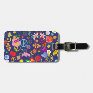 Boho floral luggage tag