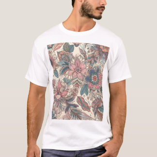 Boho Floral Mandala Pattern Art Print T-Shirt