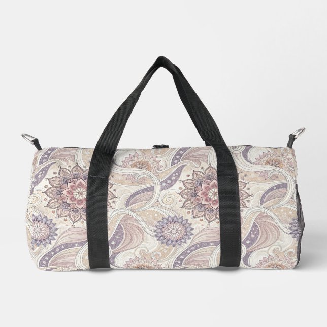 Boho Floral Mandala Spiritual Design Pattern Duffle Bag (Front)