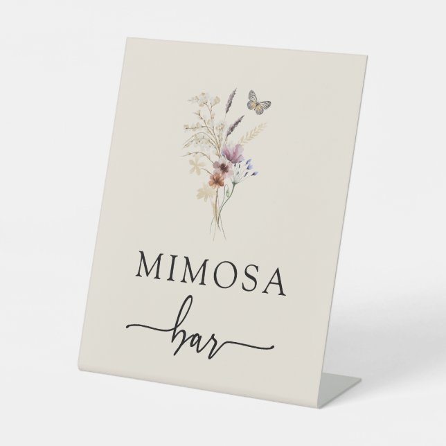 Boho Floral Mimosa Bar Sign (Front)
