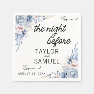 Boho floral Minimalist Wedding Cocktail  Napkin