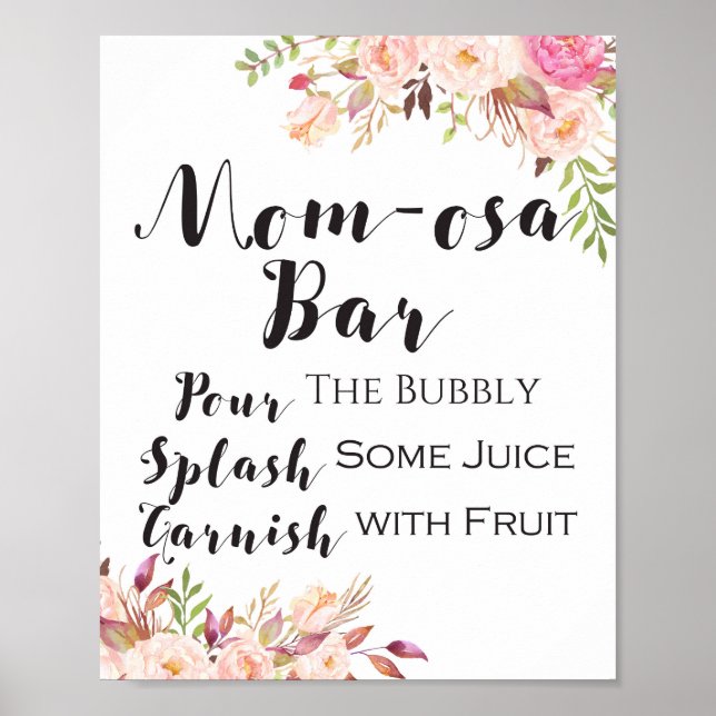 Boho floral MOM-osa bar Sign (Front)