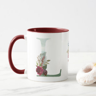 Boho Floral Monogram L Coffee Mug