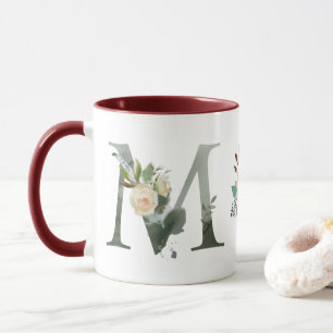 Boho Floral Monogram M Coffee Mug